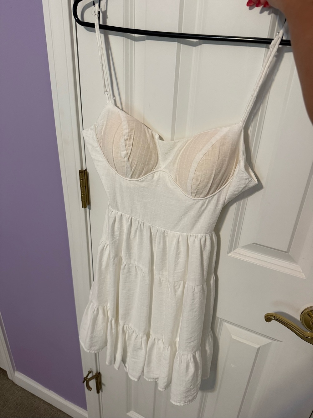 Hello Molly White Tiered Bustier Mini Dress